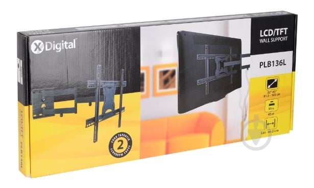 Крепление для телевизора X-Digital PLB136L поворотно-наклонные 32"-65" черный - фото 3 Крепление для телевизора X-Digital PLB136L поворотно-наклонные 32"-65" черный - фото 3