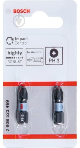 Бита Bosch Impact Control PH3 2 шт. 2608522469 - фото 2 Бита Bosch Impact Control PH3 2 шт. 2608522469 - фото 2