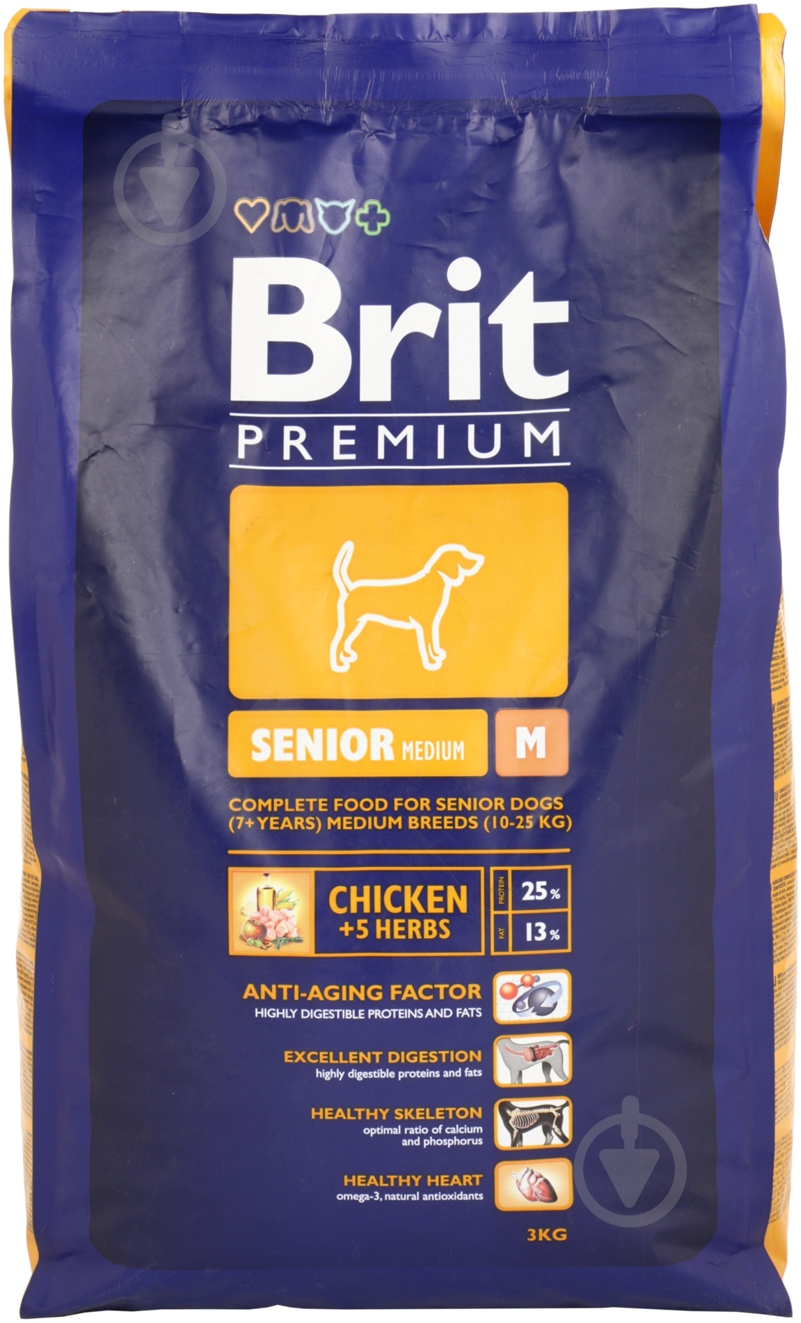 Корм для средних пород Brit Premium Senior M 3 кг (злаки, курица) 3 кг - фото 1 Корм для средних пород Brit Premium Senior M 3 кг (злаки, курица) 3 кг - фото 1