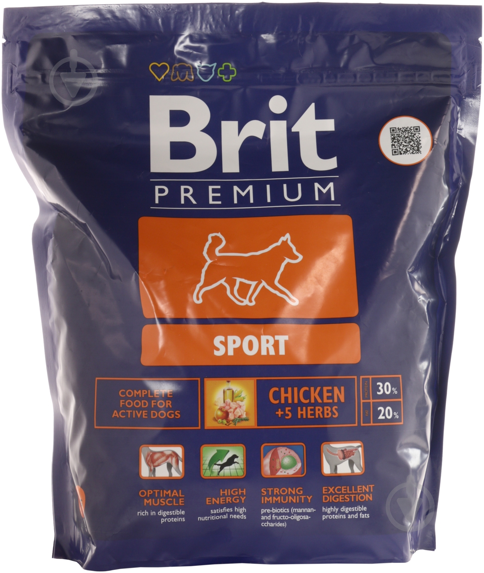 Корм для всех пород Brit Premium Sport 1 кг (злаки, курица) 1 кг - фото 1