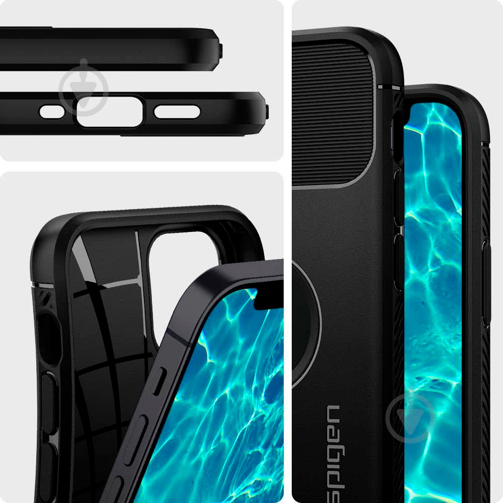 Чехол Spigen Rugged Armor Matte Black для Apple iPhone 12 Mini - фото 9