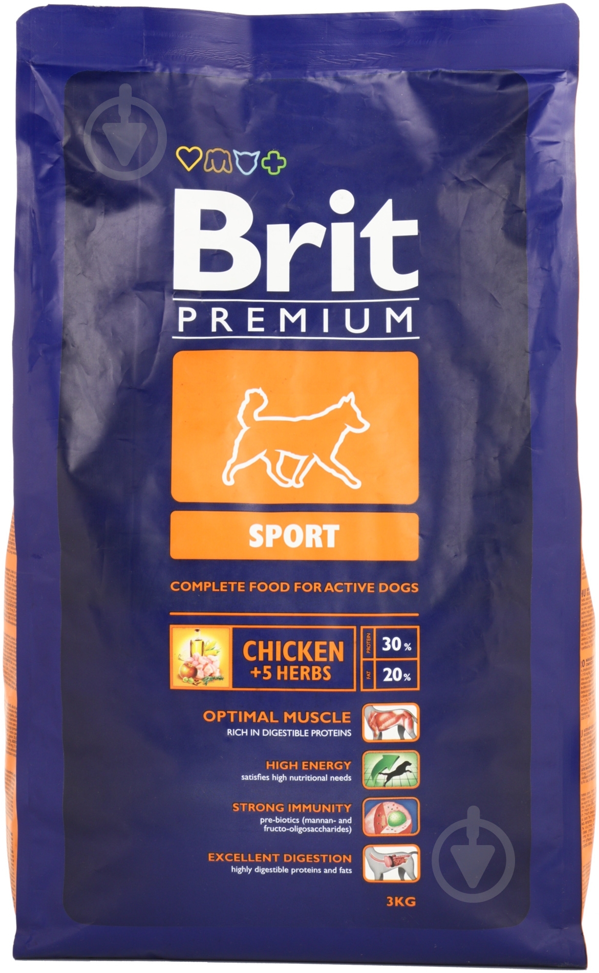 Корм для всех пород Brit Premium Sport 3 кг (злаки, курица) 3 кг - фото 1 Корм для всех пород Brit Premium Sport 3 кг (злаки, курица) 3 кг - фото 1