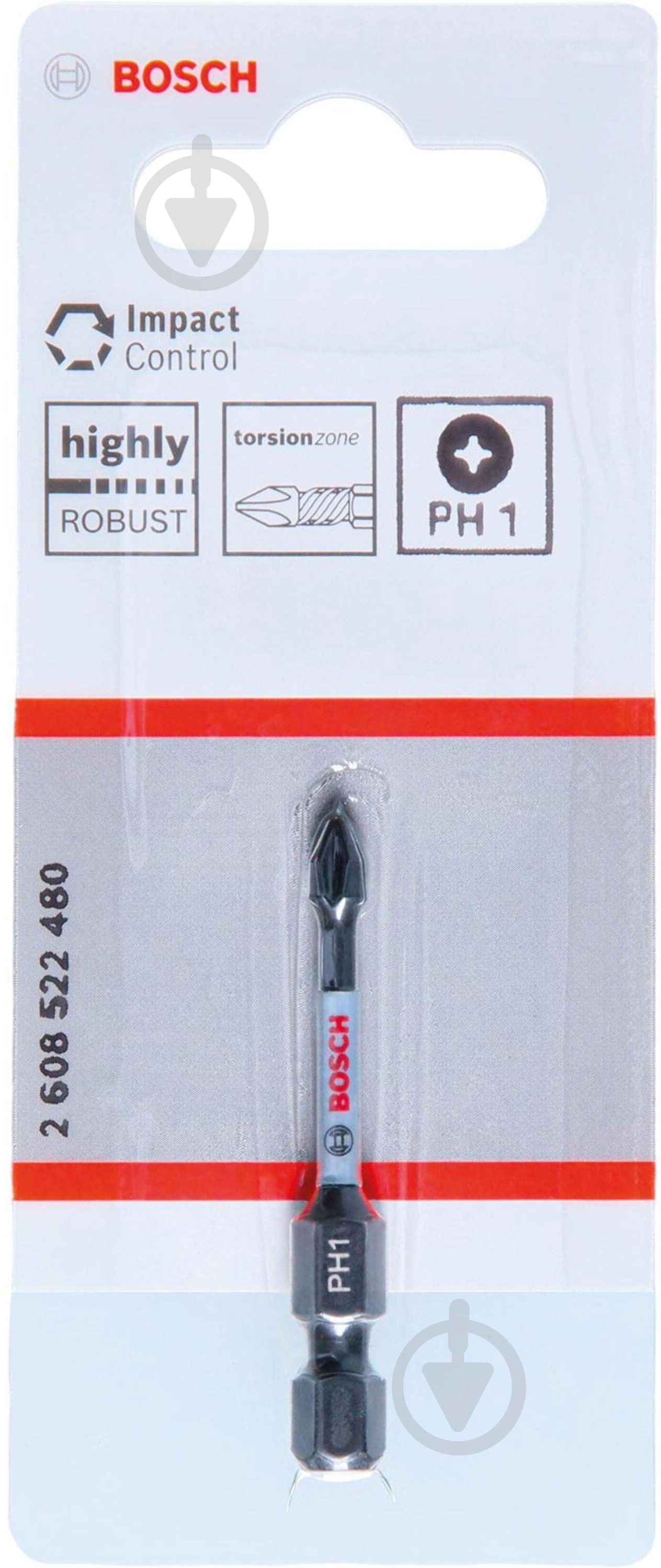 Бита Bosch Impact Control PH1 1 шт. 2608522480 - фото 2