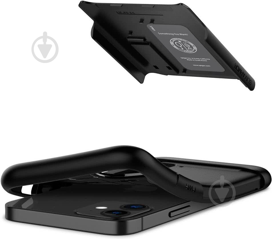 Чехол Spigen Slim Armor Black для Apple iPhone 12 Mini - фото 6 Чехол Spigen Slim Armor Black для Apple iPhone 12 Mini - фото 6