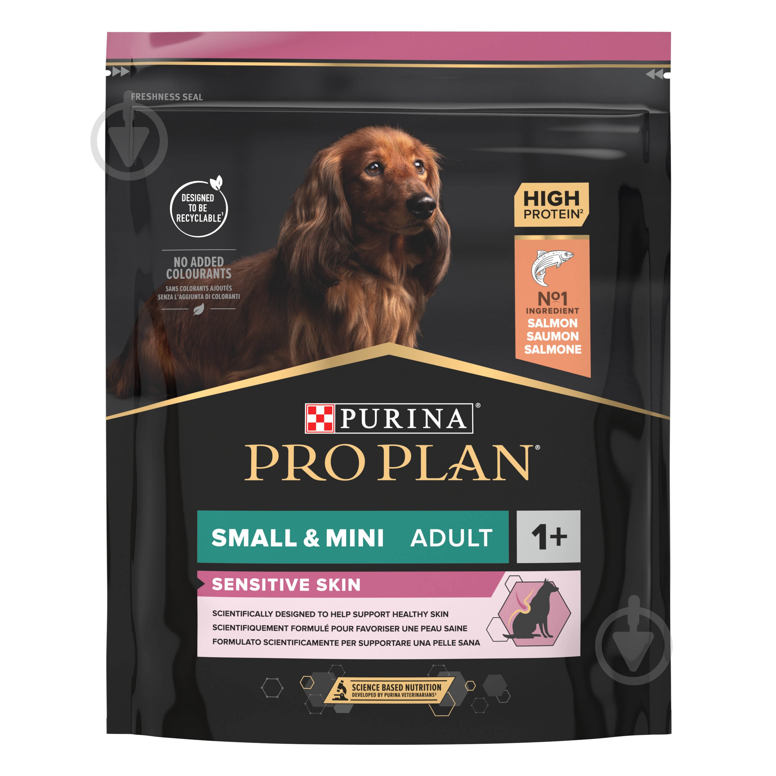 Корм сухой ProPlan by Purina Small&Mini Adult 1+ Sensitive Skin для взрослых собак с чувствительной кожей с лососем 700 г - фото 2