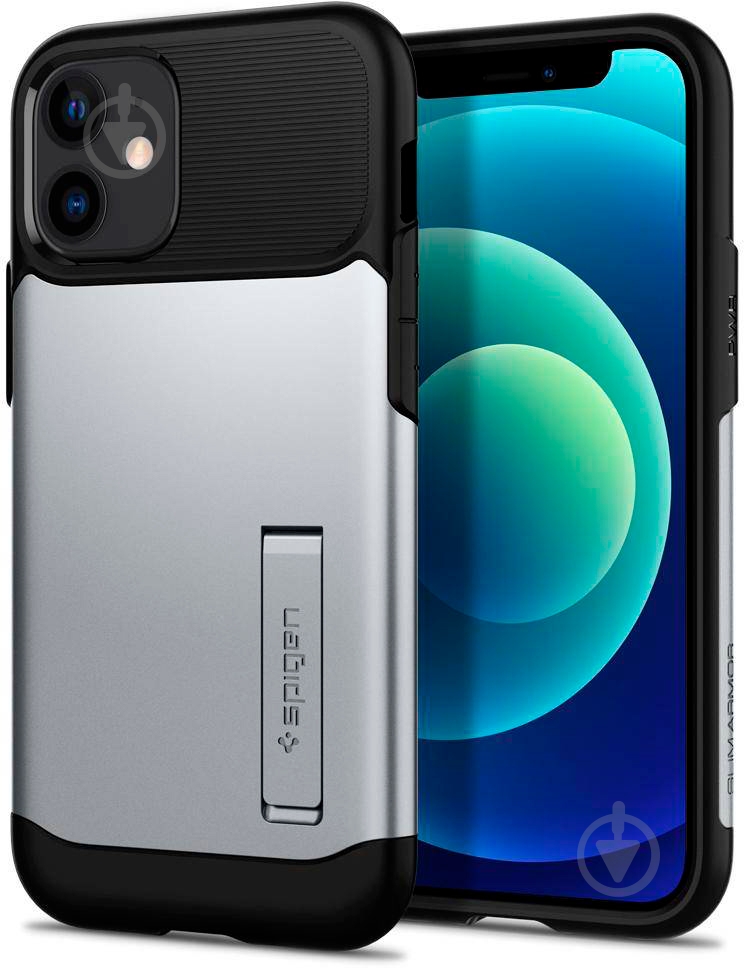 Чехол Spigen Slim Armor Satin Silve для Apple iPhone 12 Mini - фото 3