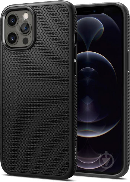 Чохол Spigen Case Liquid Air Matte Black для Apple iPhone 12 Pro Max - фото 2