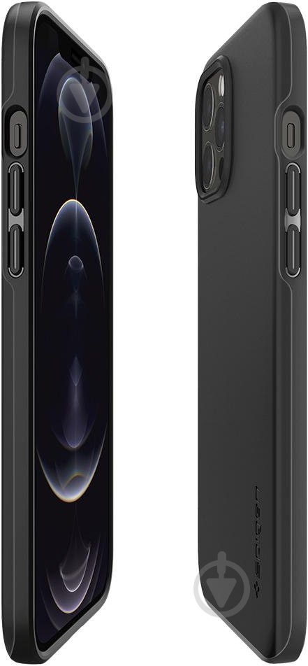 Чехол Spigen Case Thin Fit Black для Apple iPhone 12 Pro Max - фото 6 Чехол Spigen Case Thin Fit Black для Apple iPhone 12 Pro Max - фото 6