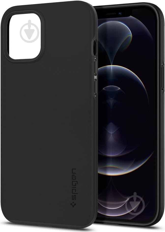 Чехол Spigen Case Thin Fit Black для Apple iPhone 12 Pro Max - фото 5 Чехол Spigen Case Thin Fit Black для Apple iPhone 12 Pro Max - фото 5