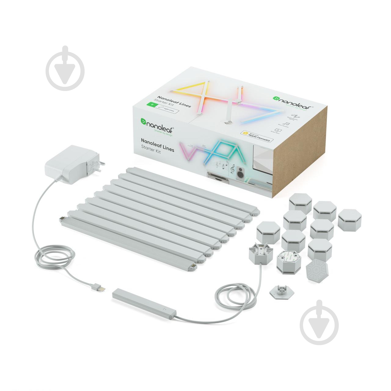 Светильник светодиодный Nanoleaf Lines Smarter Kit Apple HomeKit (NL59-K-0002LW-9PK-EU) - фото 1 Светильник светодиодный Nanoleaf Lines Smarter Kit Apple HomeKit (NL59-K-0002LW-9PK-EU) - фото 1