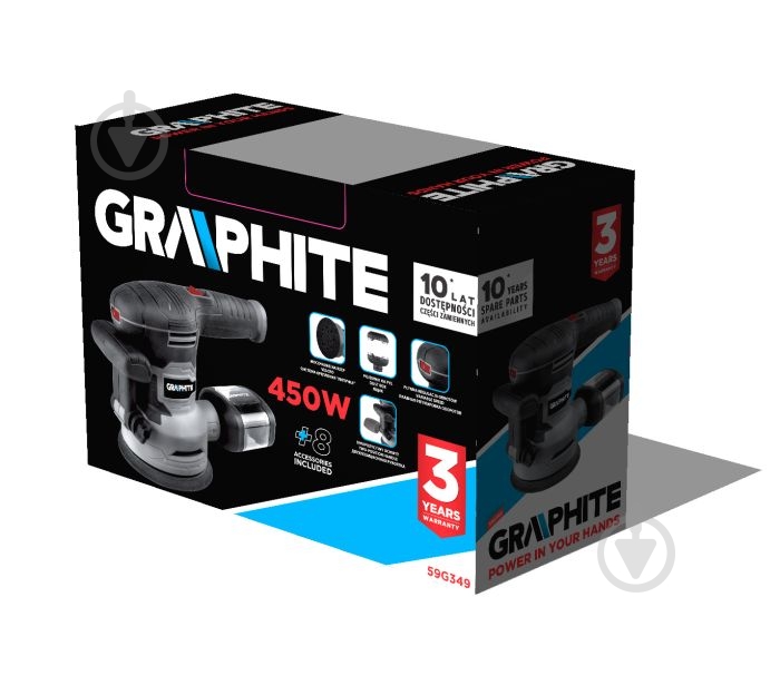 Эксцентриковая шлифмашина GRAPHITE ДИСК 125/150 ММ 59G349 - фото 15
