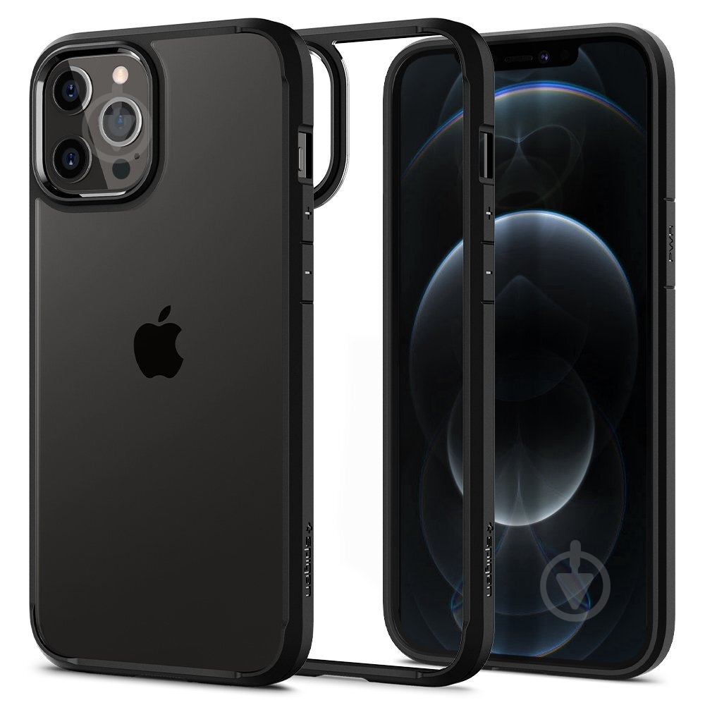 Чехол Spigen Crystal Hybrid Matte Black для Apple iPhone 12 Pro Max - фото 1