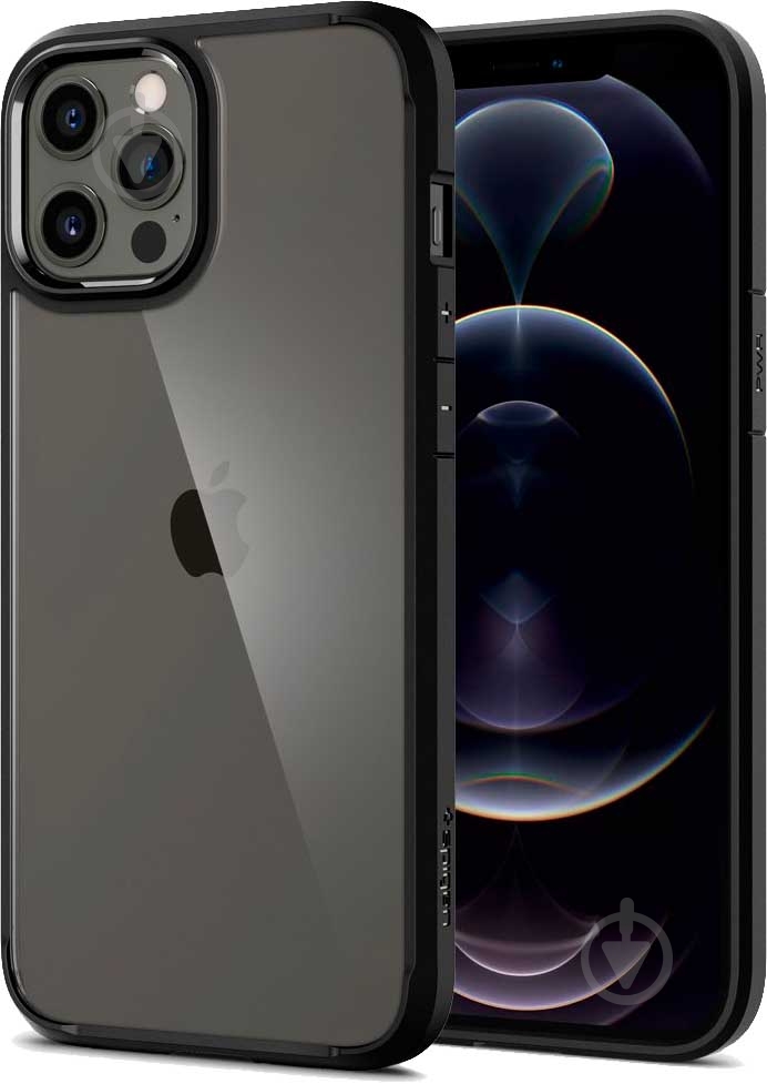 Чехол Spigen Crystal Hybrid Matte Black для Apple iPhone 12 Pro Max - фото 2