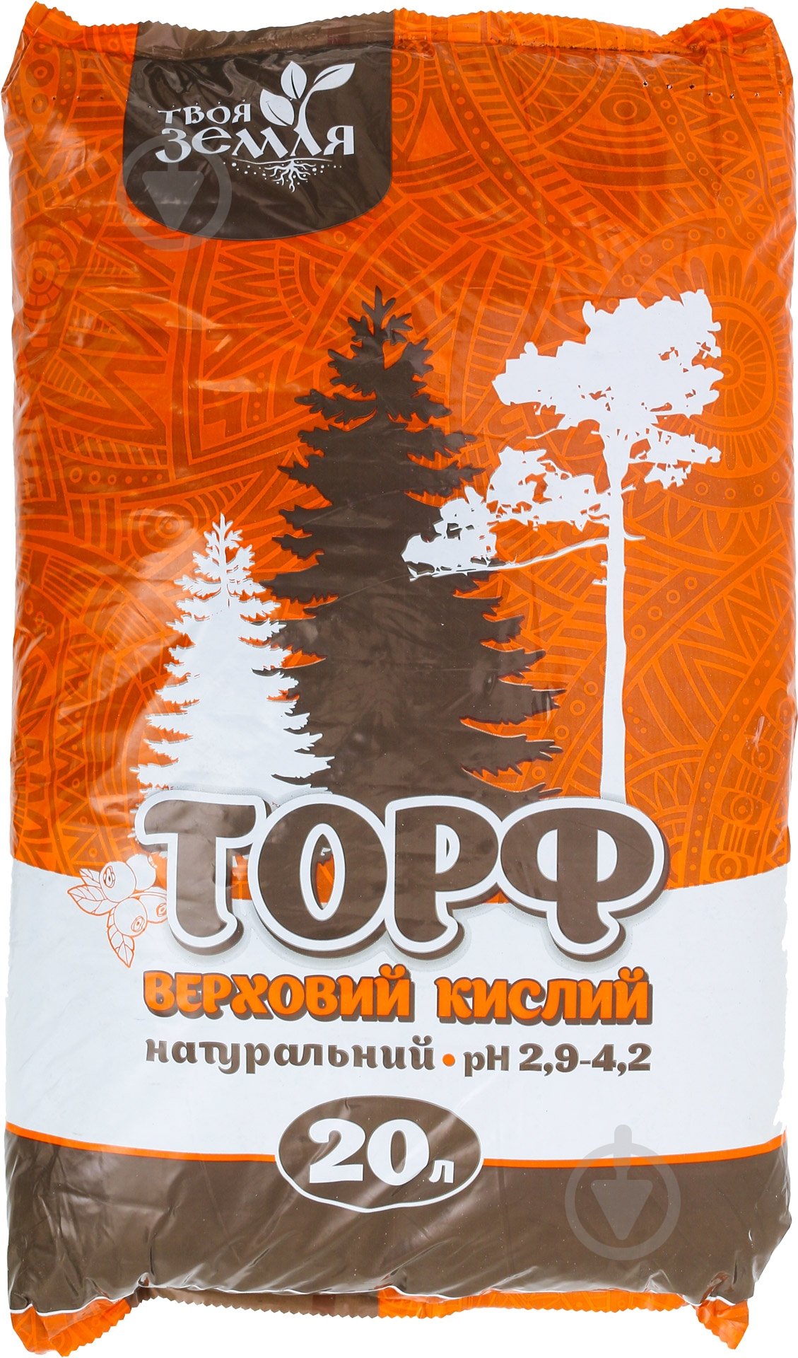 Торф верховой Твоя Земля кислый 20 л - фото 1