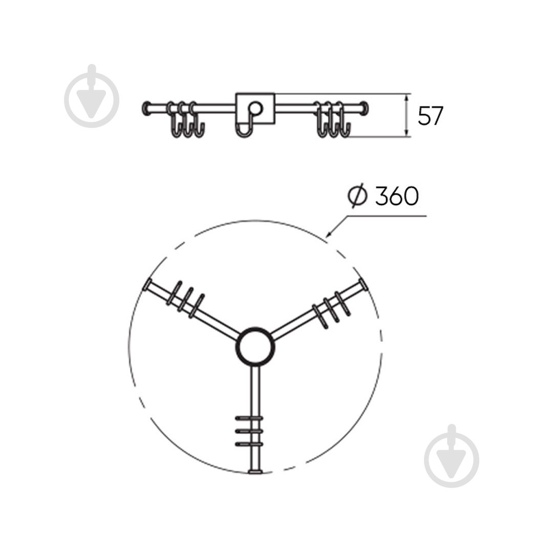 Вешалка с крючками Lemax тройная античная бронза (STV360 BA) - фото 2