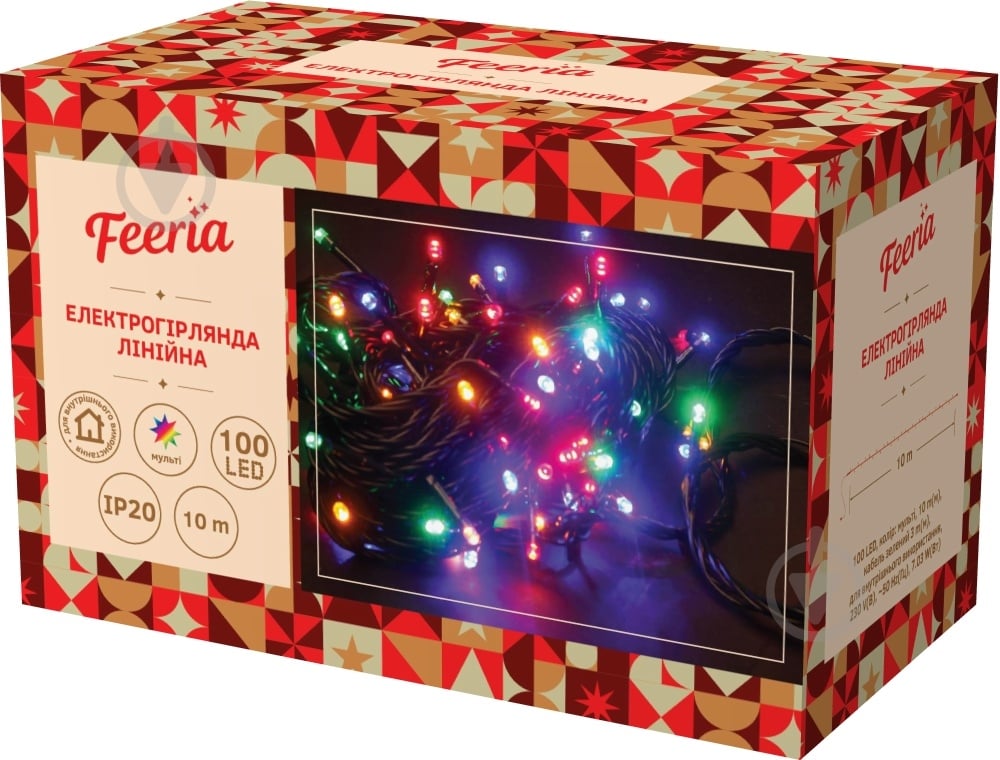 Электрогирлянда линейная Феєрія разноцветная встроенный светодиод (LED) 100 ламп 10 м - фото 3