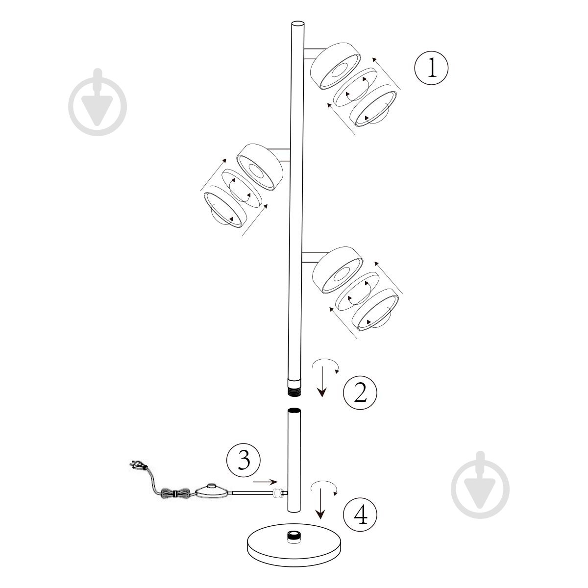 Торшер LIGHT SET LUG FLOOR LS-FL 3 1550 12 Вт GX53 білий - фото 4