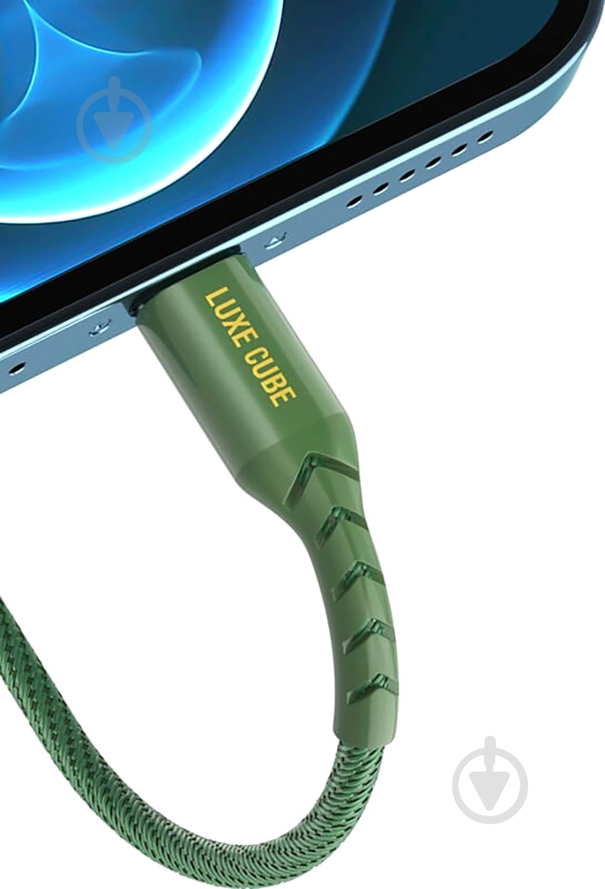 Кабель Luxe Cube Kevlar USB C to USB 1,2 м хакі (4826668690065) - фото 2