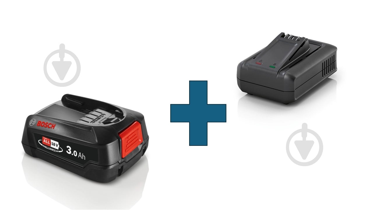 Комплект Bosch Швидкий зарядний пристрій BHZUC1844 + Змінний акумулятор BHZUB1830 - фото 1 Комплект Bosch Швидкий зарядний пристрій BHZUC1844 + Змінний акумулятор BHZUB1830 - фото 1