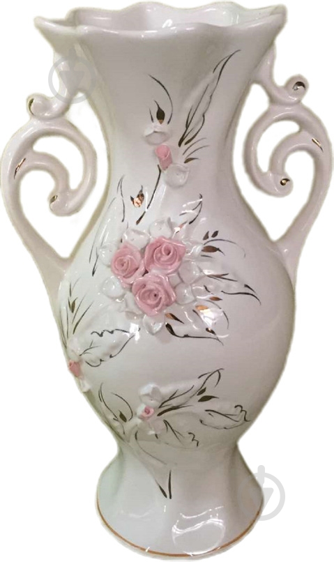 Ваза керамическая белая Роза 27 см - фото 1 Ваза керамическая белая Роза 27 см - фото 1