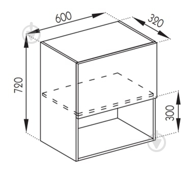 Шкаф Софи (В 60Б п/микроволн.(720)) глиняный серый/белый Світ Меблів - фото 5