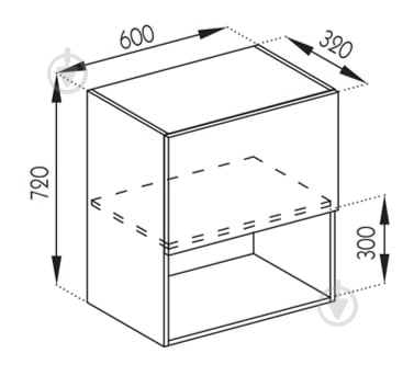 Шафа Софі (В 60Б п/мікрохв.(720)) білий/білий Світ Меблів - фото 5