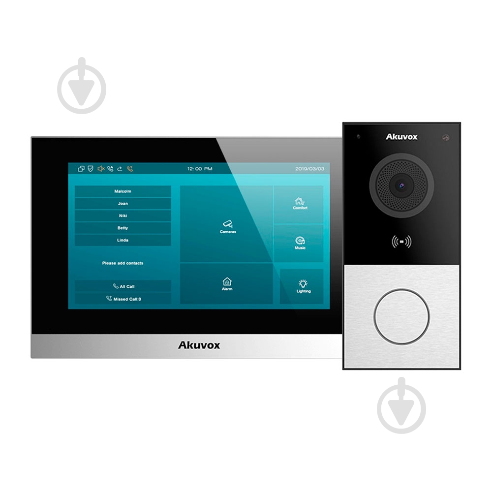 Комплект видеодомофона Akuvox E12W + C313S 259146 - фото 1