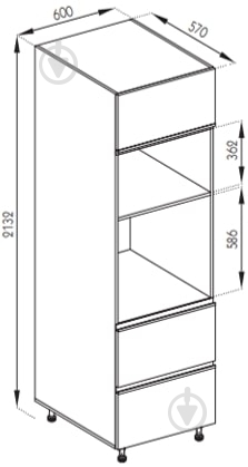 Шкаф під духовку та НВЧ-піч Софі ( П 60 ДШ п/мікрохв. (720) LUX ) білий/білий Світ Меблів - фото 5 Шкаф під духовку та НВЧ-піч Софі ( П 60 ДШ п/мікрохв. (720) LUX ) білий/білий Світ Меблів - фото 5