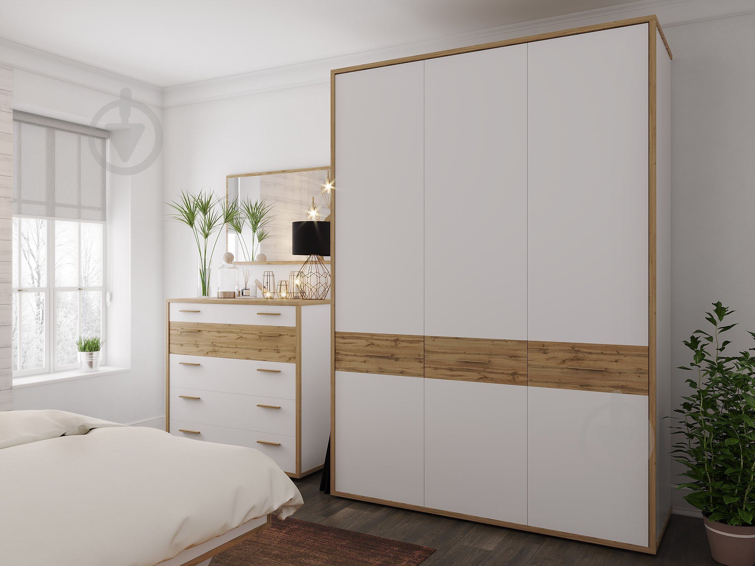 Комод Софро 1000 5Ш Синди белый/дуб вотан - фото 3