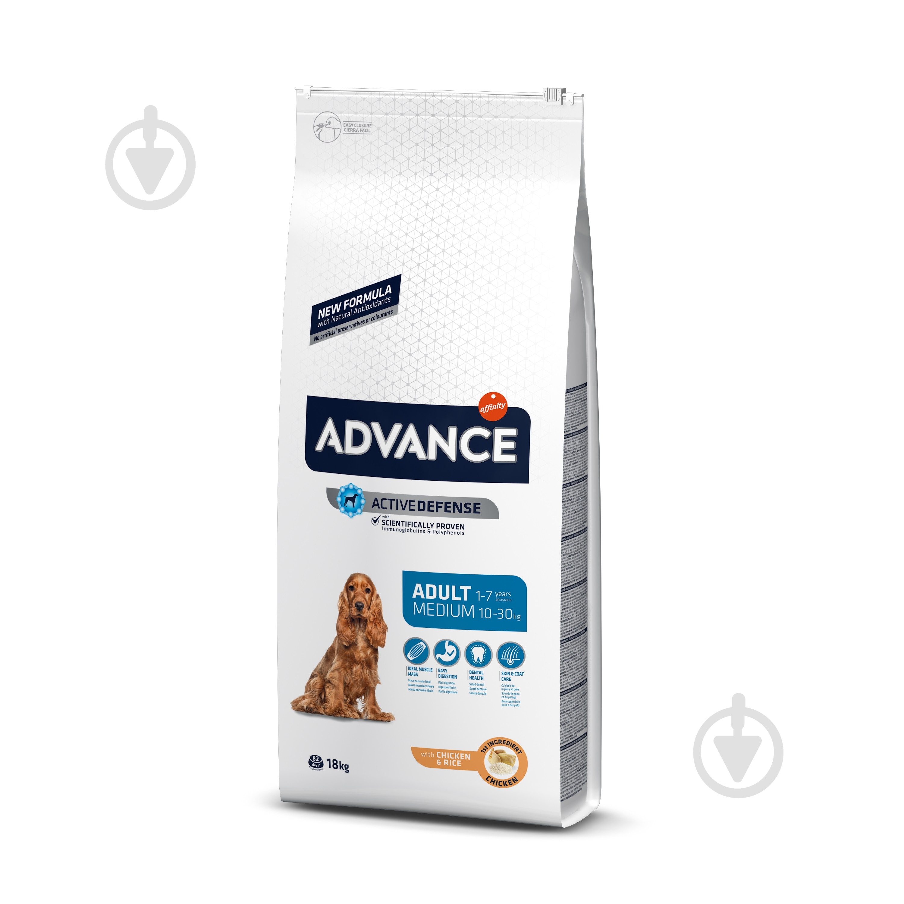 Корм для средних пород Advance Medium Adult 18 кг (курица, рис) 18 кг - фото 1