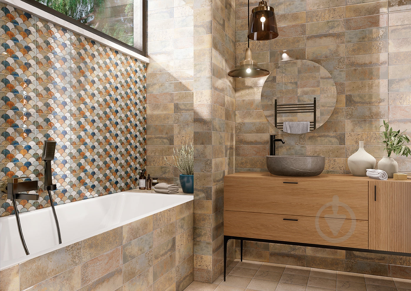 Плитка Mainzu Bellagio Escama Caramel Decor 10x30 см - фото 3