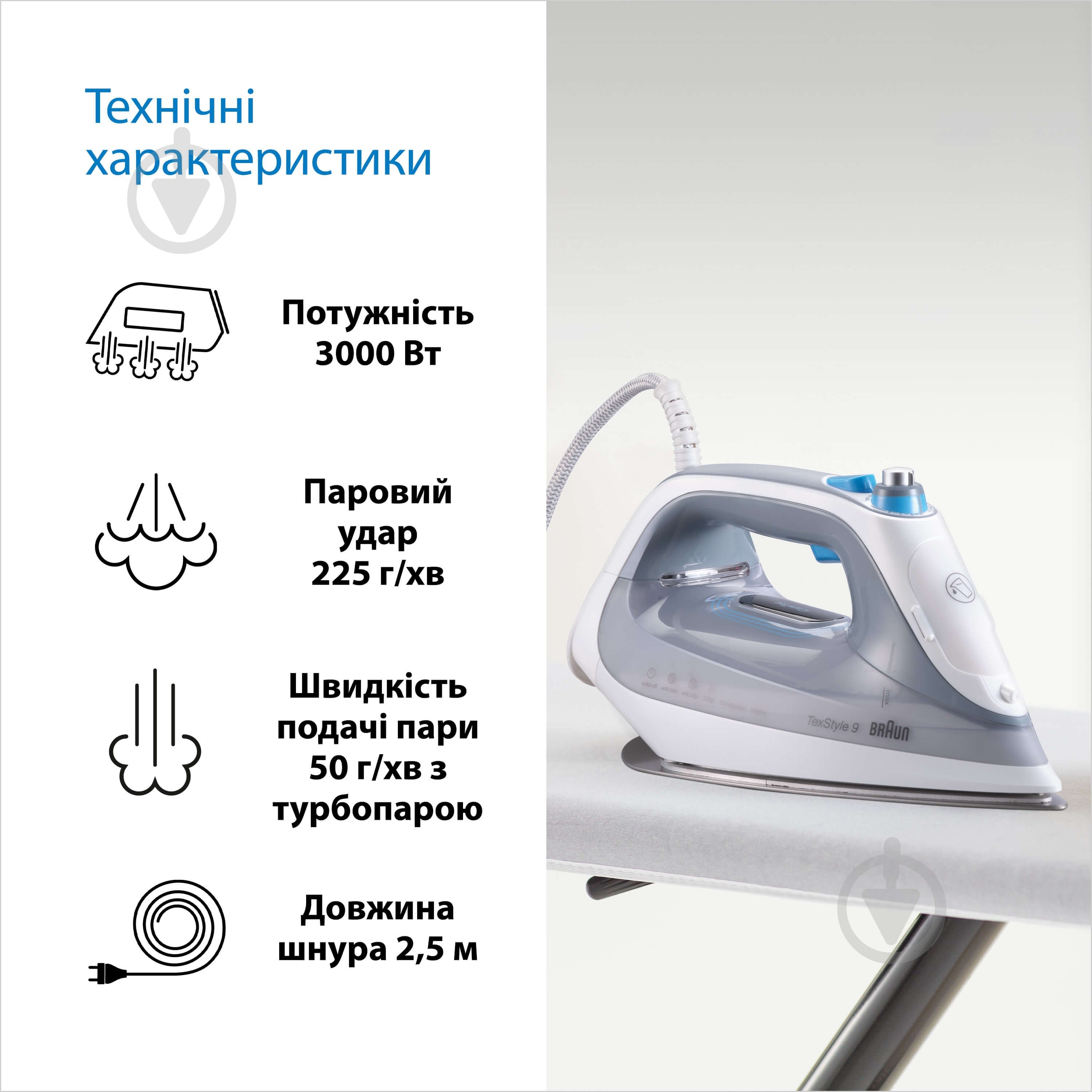 Утюг Braun SI9270WH TexStyle 9 - фото 3