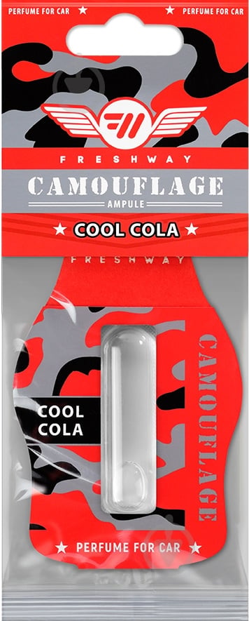Ароматизатор подвесной FRESHWAY Camouflage Ampule (Кока Кола) Cool Cola 5 мл - фото 1