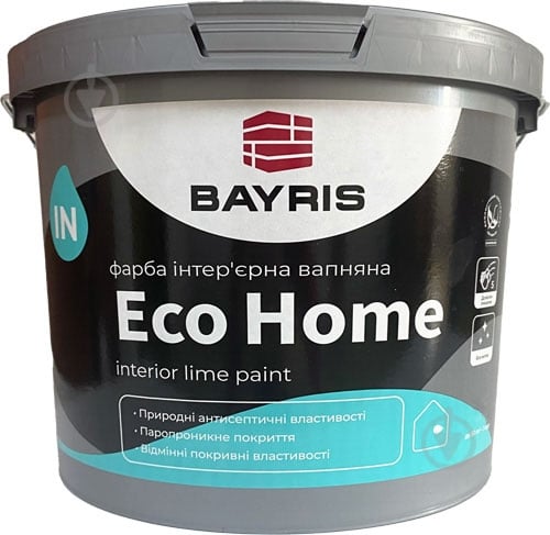 Краска фасадная известковая Bayris ECO HOME мат белый 4,2 кг - фото 1