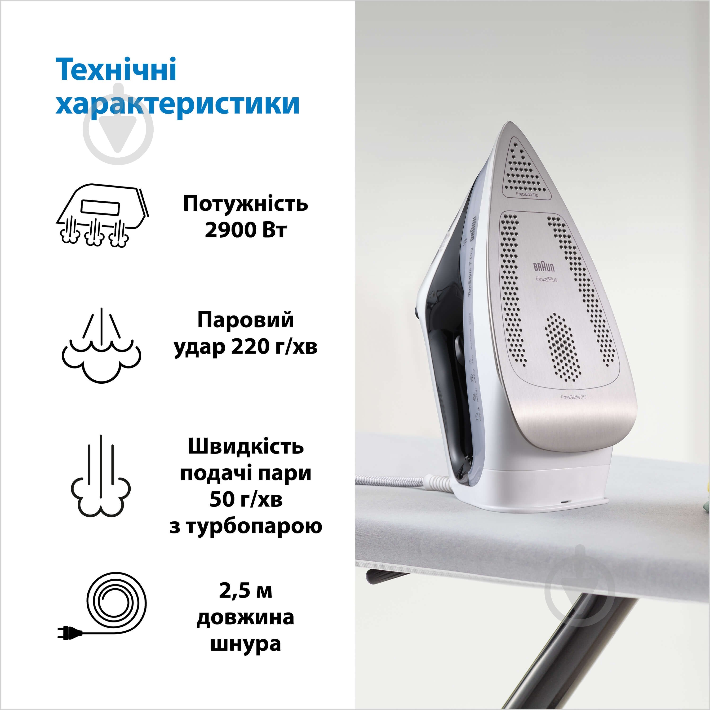 Праска Braun SI7149WB TexStyle 7 Pro - фото 3