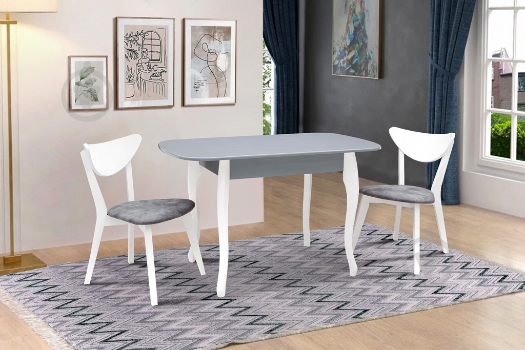 Стул Лукас мягкий серый / белый - фото 4