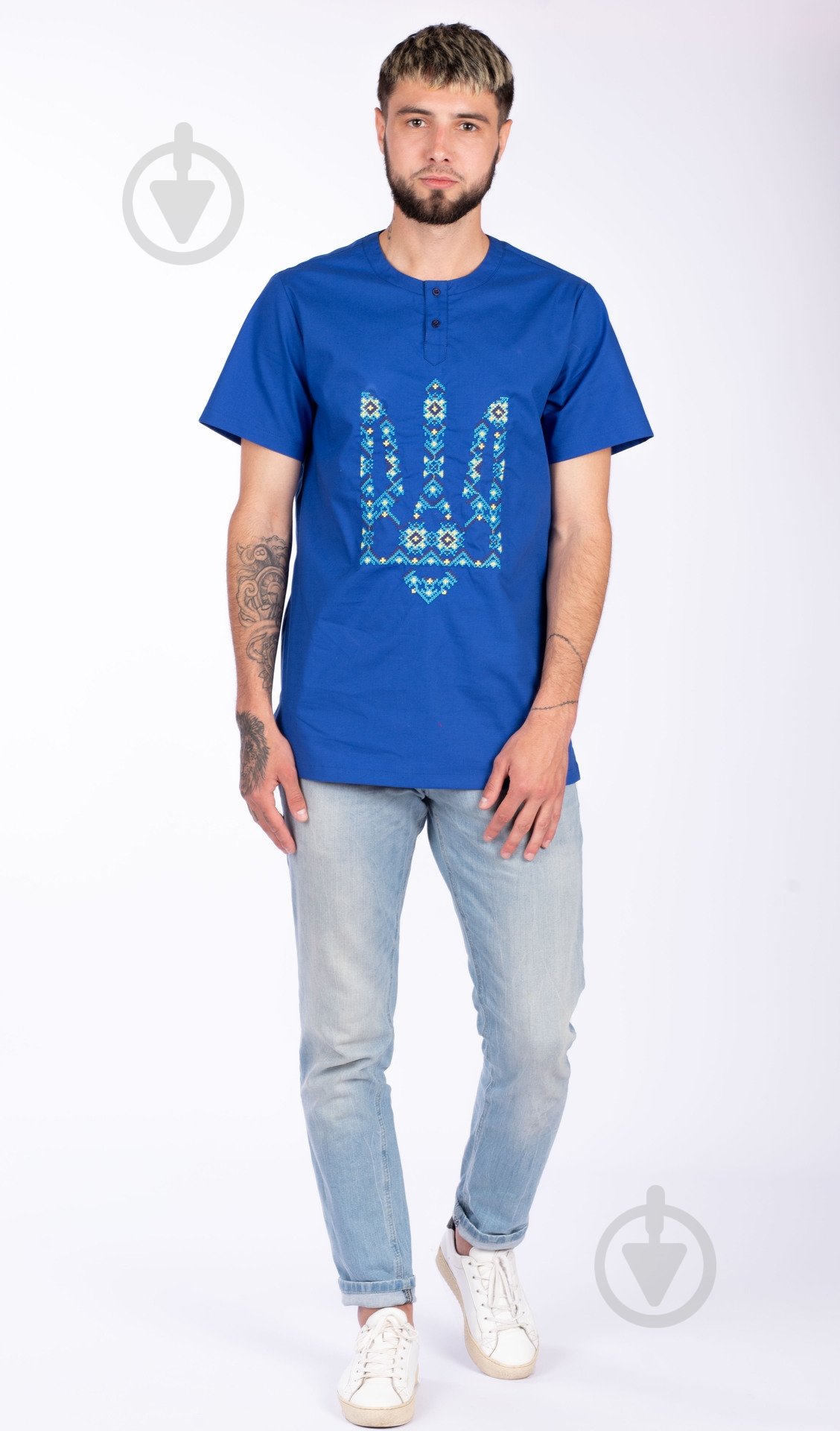 Вишиванка Едельвіка 79-22/00 Тризуб синій р. L - фото 2 Вишиванка Едельвіка 79-22/00 Тризуб синій р. L - фото 2