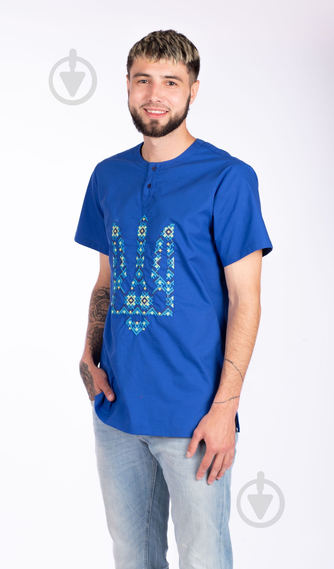 Вишиванка Едельвіка 79-22/00 Тризуб синій р. L - фото 5 Вишиванка Едельвіка 79-22/00 Тризуб синій р. L - фото 5