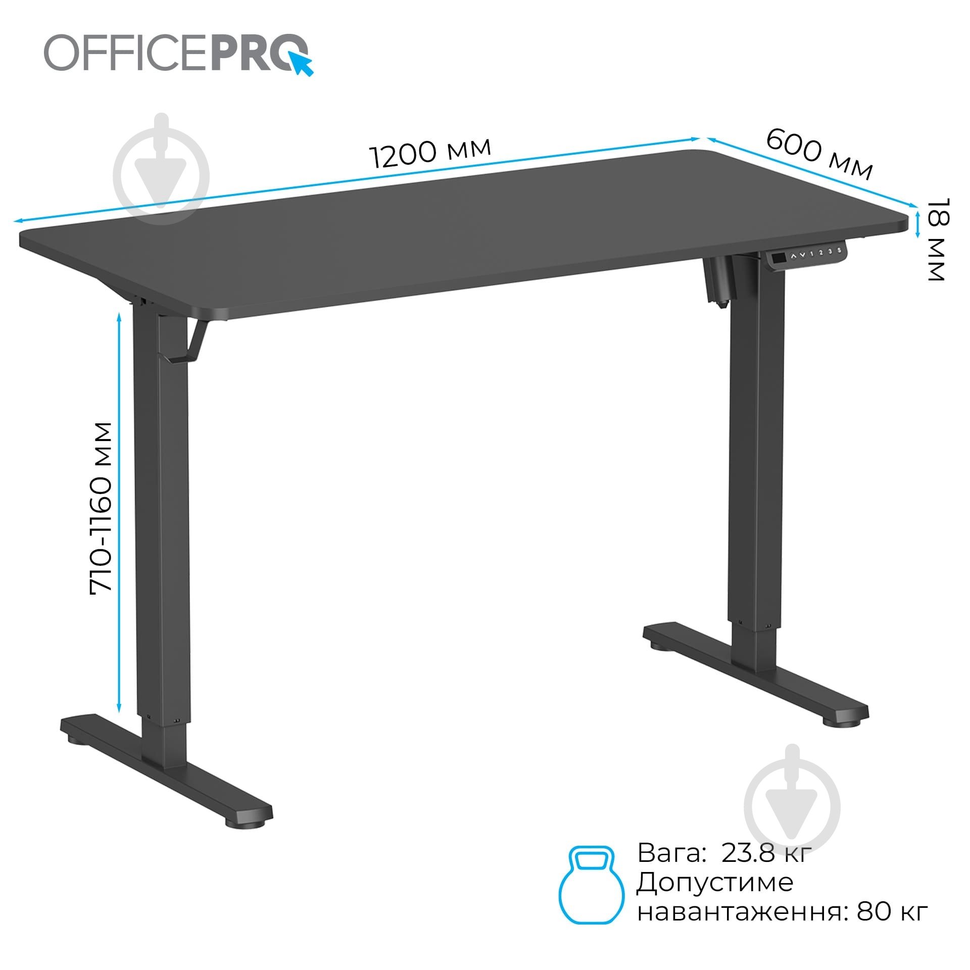 Стол компьютерный OfficePro ODE1260B Black - фото 8