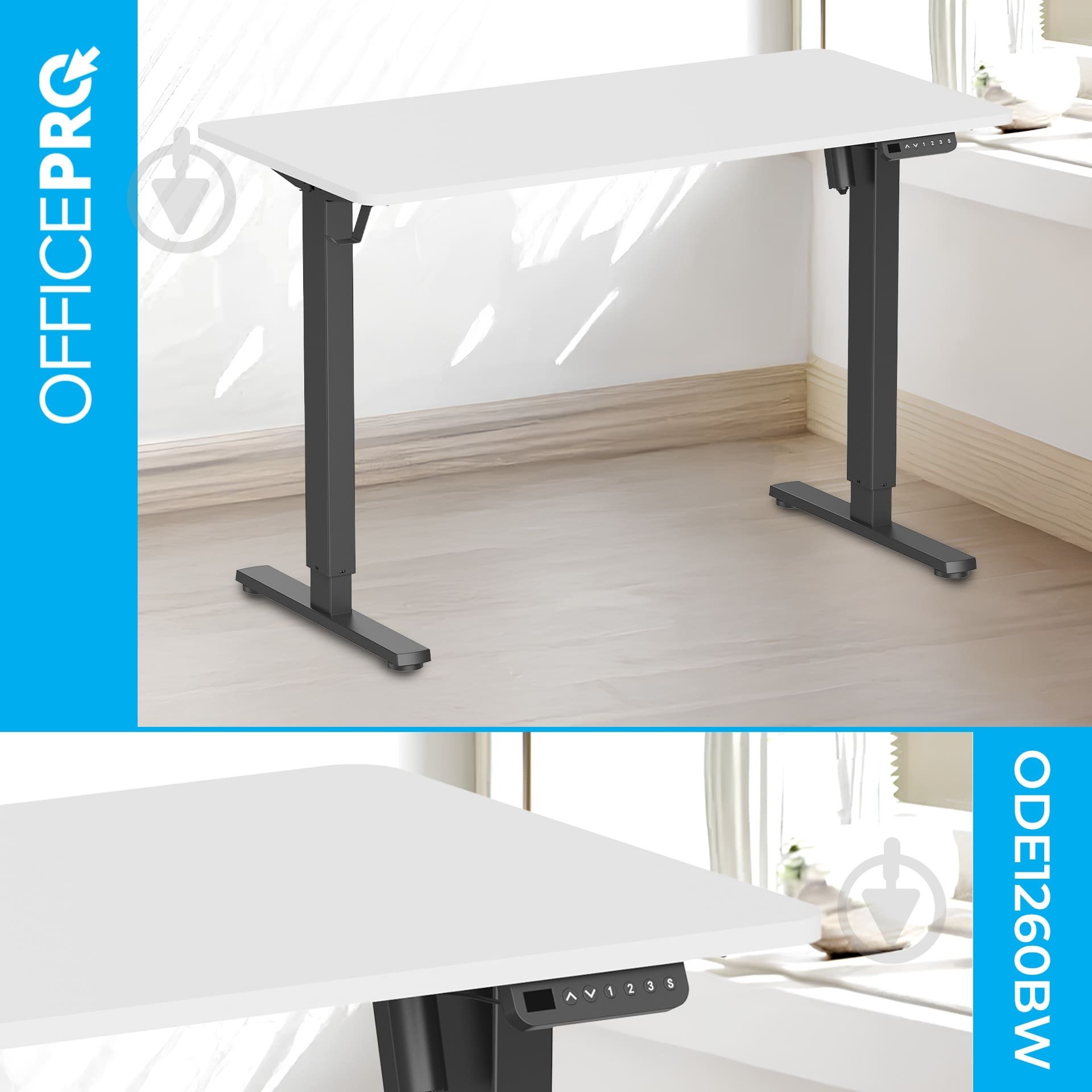 Стіл комп'ютерний OfficePro ODE1260WB White/Black - фото 3