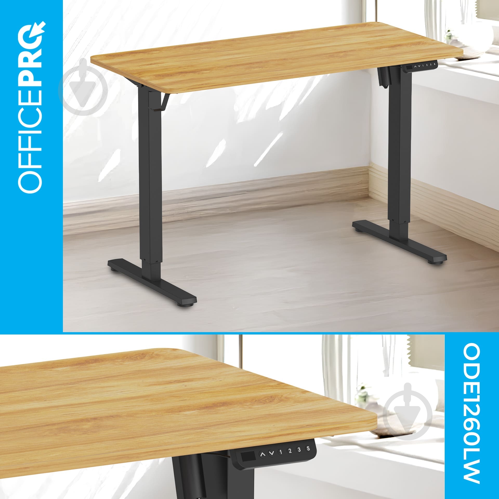 Стол компьютерный OfficePro ODE1260LW Light Wood/Black - фото 3