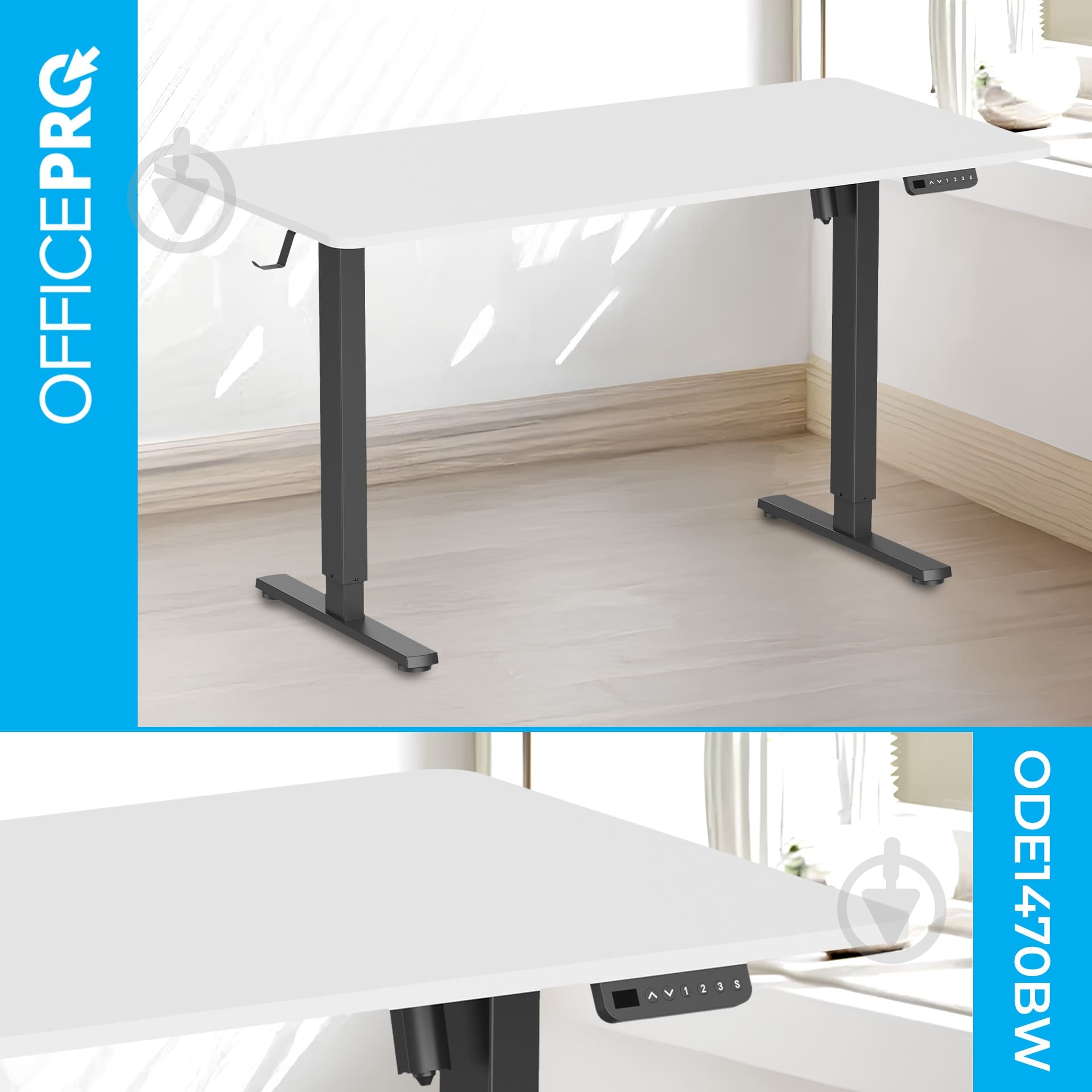 Стіл OfficePro ODE1470WB White/Black - фото 3