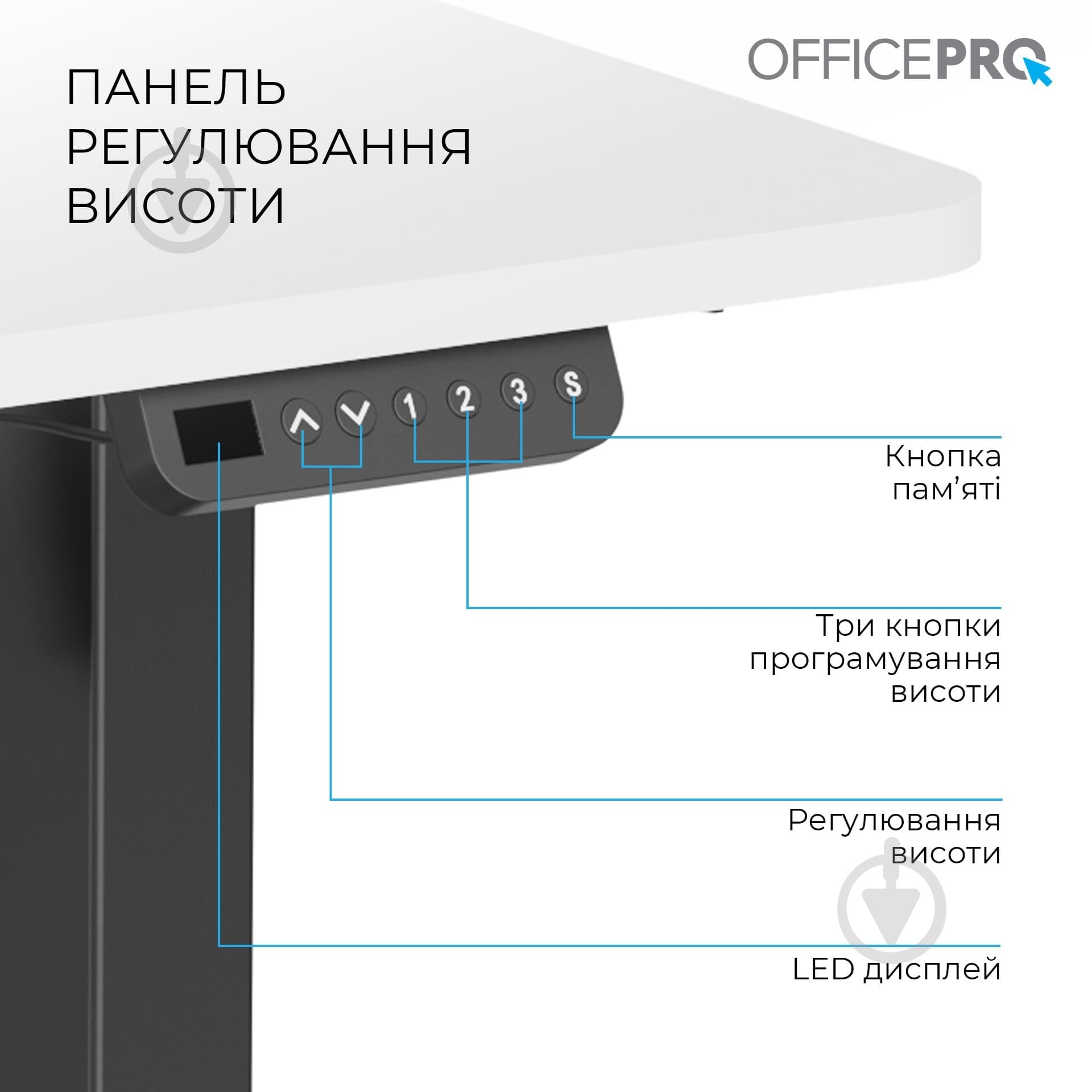 Стіл OfficePro ODE1470WB White/Black - фото 5