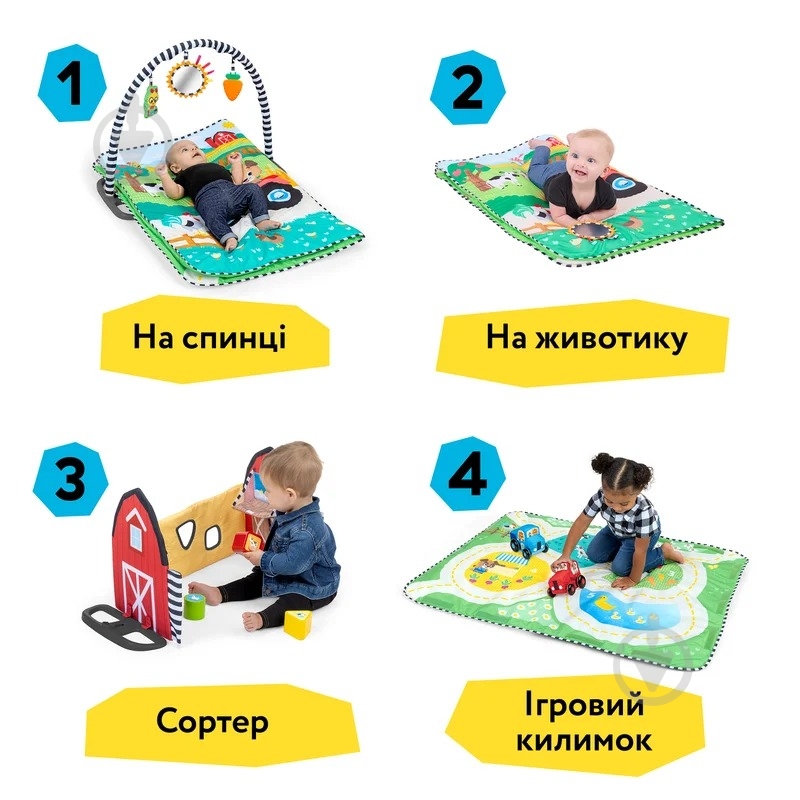 Развивающий коврик Baby Einstein Busy Barnyard 17327 - фото 2