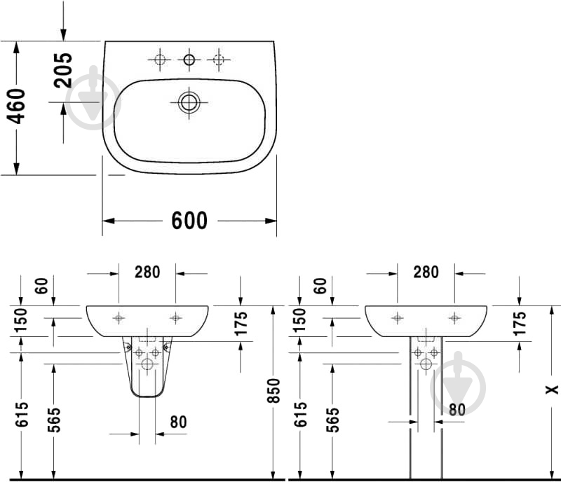 УЦЕНКА! Умывальник DURAVIT Dcode 60х46 cм 23106000002 (УЦ №78) - фото 2 УЦЕНКА! Умывальник DURAVIT Dcode 60х46 cм 23106000002 (УЦ №78) - фото 2