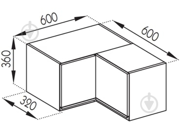 Шкаф Софи (А 60х60 прямой (320) правая) шелковый камень/белый Світ Меблів - фото 5