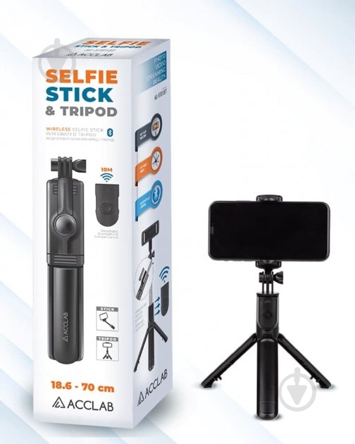 Селфи-монопод Acclab AL-ST01BT black - фото 6