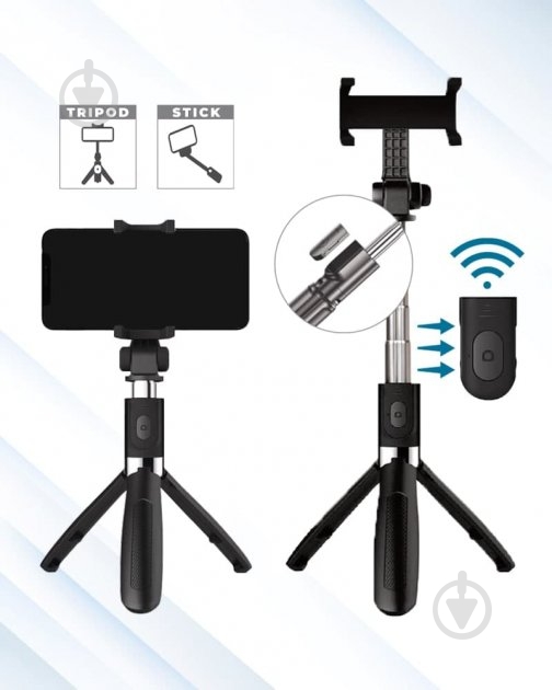 Селфи-монопод Acclab AL-ST02BT black - фото 2 Селфи-монопод Acclab AL-ST02BT black - фото 2