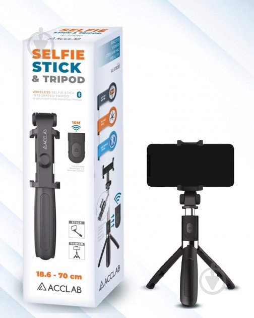Селфи-монопод Acclab AL-ST02BT black - фото 6 Селфи-монопод Acclab AL-ST02BT black - фото 6