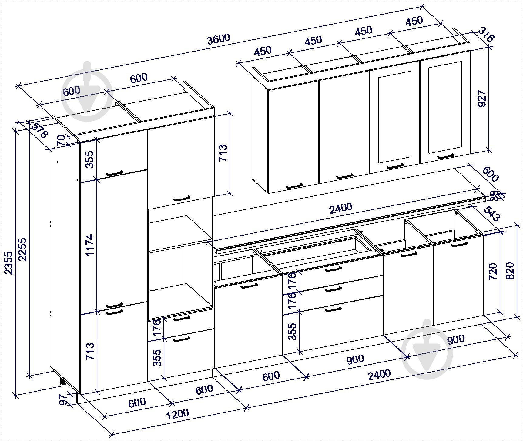 Кухня Лондон 2 МДФ 3,6 м - фото 2